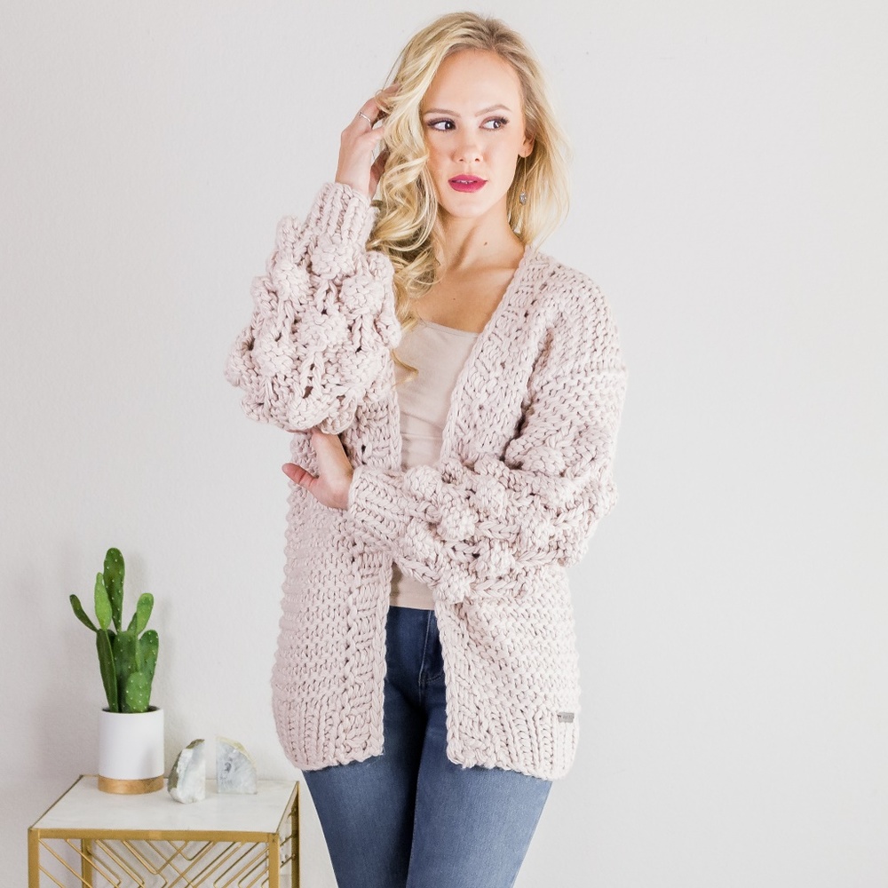 Emily' Handmade Pom Pom Cardigan - Picture 5 of 7